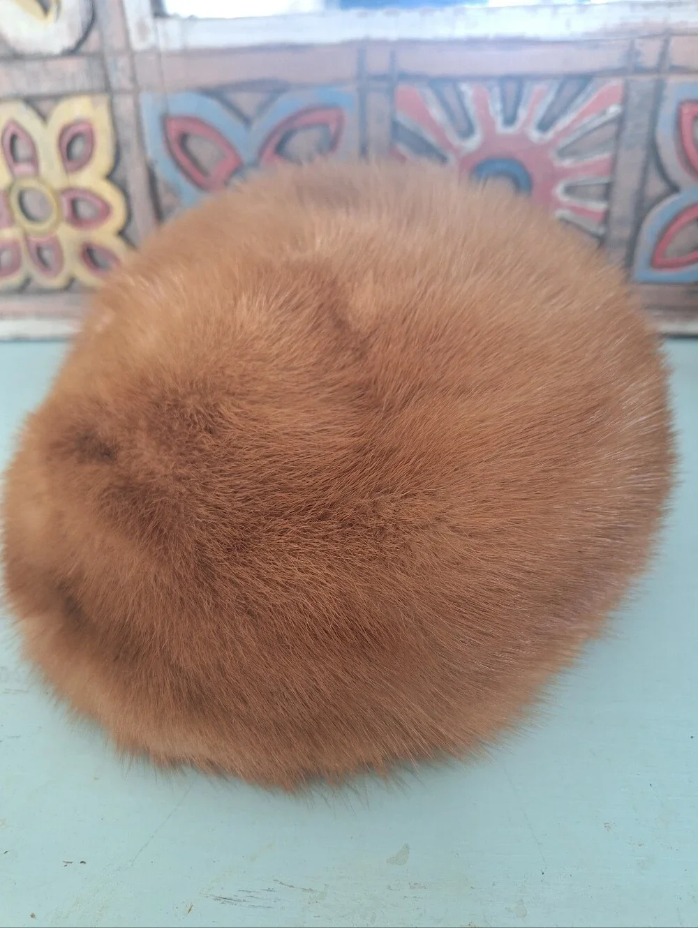 Vintage Mink Pillbox Hat